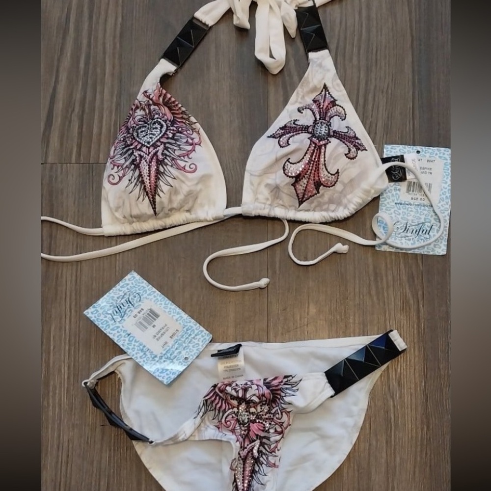 rare, deadstock affliction bikini set with tags
